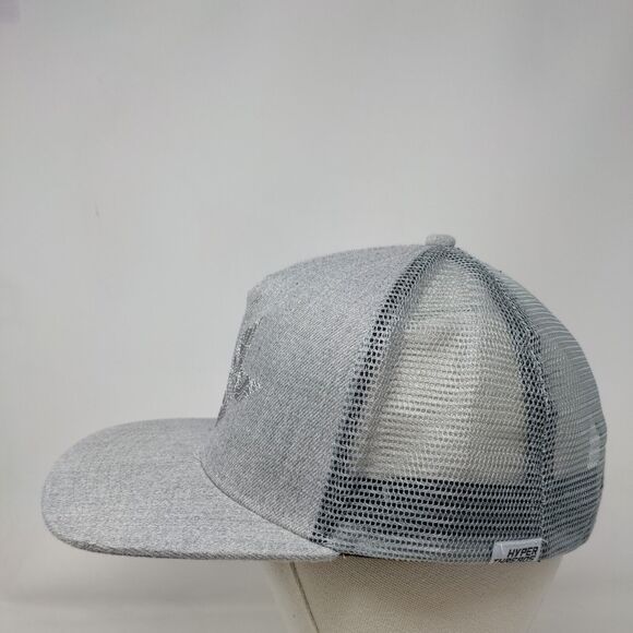 Hyper Threads Snapback Trucker Hat Gray One Size Adjustable Mesh Back 6 Panel - Picture 3 of 8